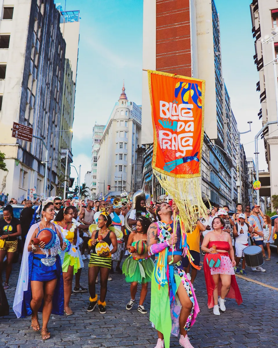 Bloco de Carnaval nas ruas de Salvador